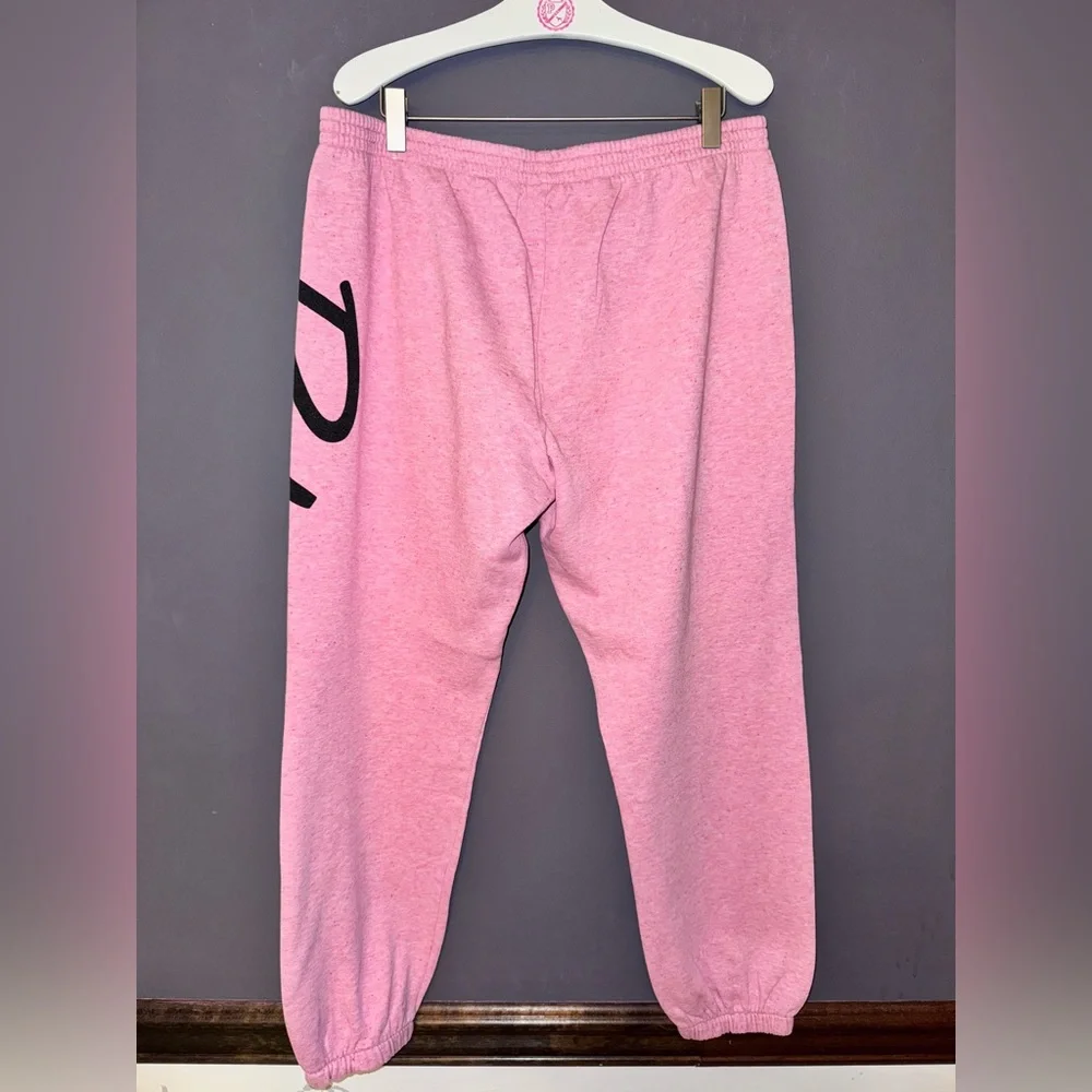 VS PINK VINTAGE 2013 Y2K SKINNY JOGGER SWEATPANTS SPECKLED PINK SCRIPT LOGO HTF - Picture 6 of 8